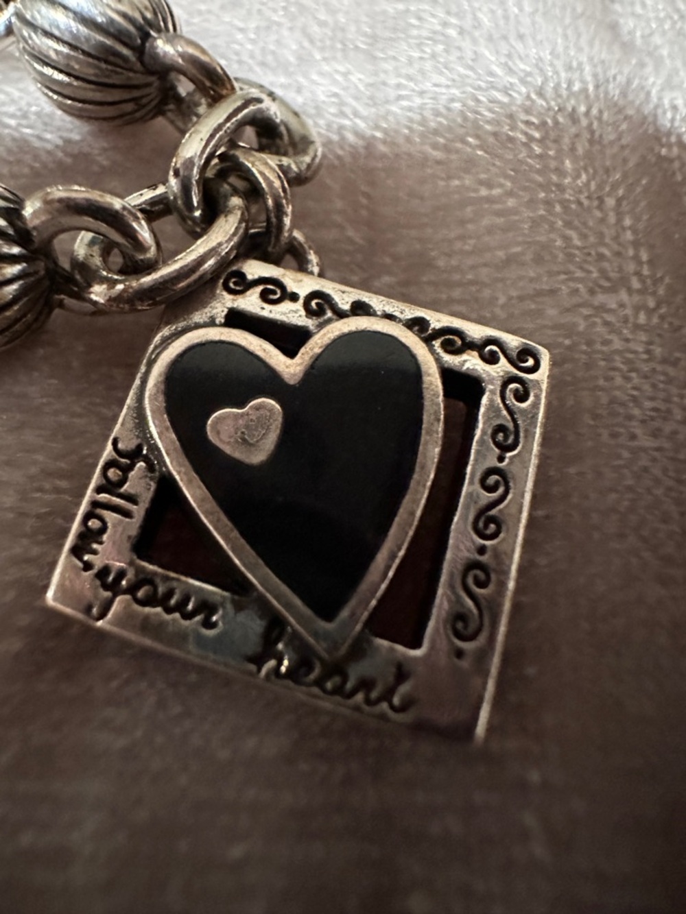 Brighton Hollywood Dream Charm Bracelet with Black Heart & Red Star Accents